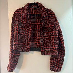 Hyfve red and black cropped jacket